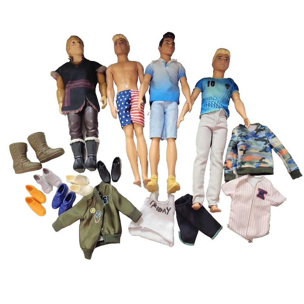 Barbie Boyfriend Ken Dolls Lot mixed lot extra shoes clothes Toy box Clean out